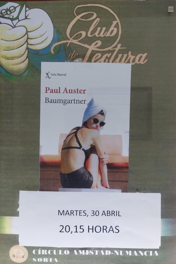 El Club de Lectura del C&iacute;rculo Amistad Numancia propone la obra 'Baumgartner' para el pr&oacute;ximo martes | Imagen 1
