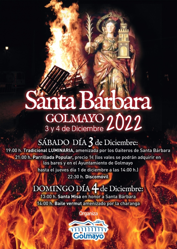 Golmayo celebra Santa B&aacute;rbara con cena, verbena y luminaria | Imagen 1