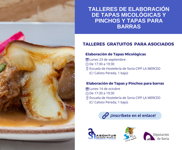 ASOHTUR organiza dos talleres de cocina sobre tapas micol&oacute;gicas, pinchos cl&aacute;sicos y de vanguardia y montaje de barra | Imagen 1