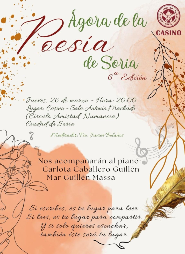 Versos y piano en directo: la nueva propuesta del &Aacute;gora de la Poes&iacute;a en el Casino | Imagen 1