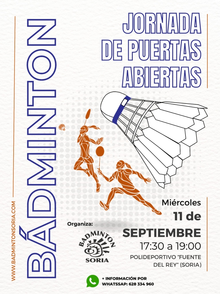 Este mi&eacute;rcoles, jornada de puertas abiertas del B&aacute;dminton Soria | Imagen 1