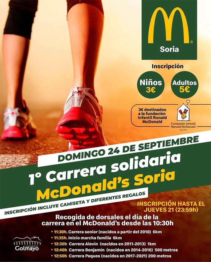 El 24, primera carrera ben&eacute;fica de McDonalds Soria | Imagen 1