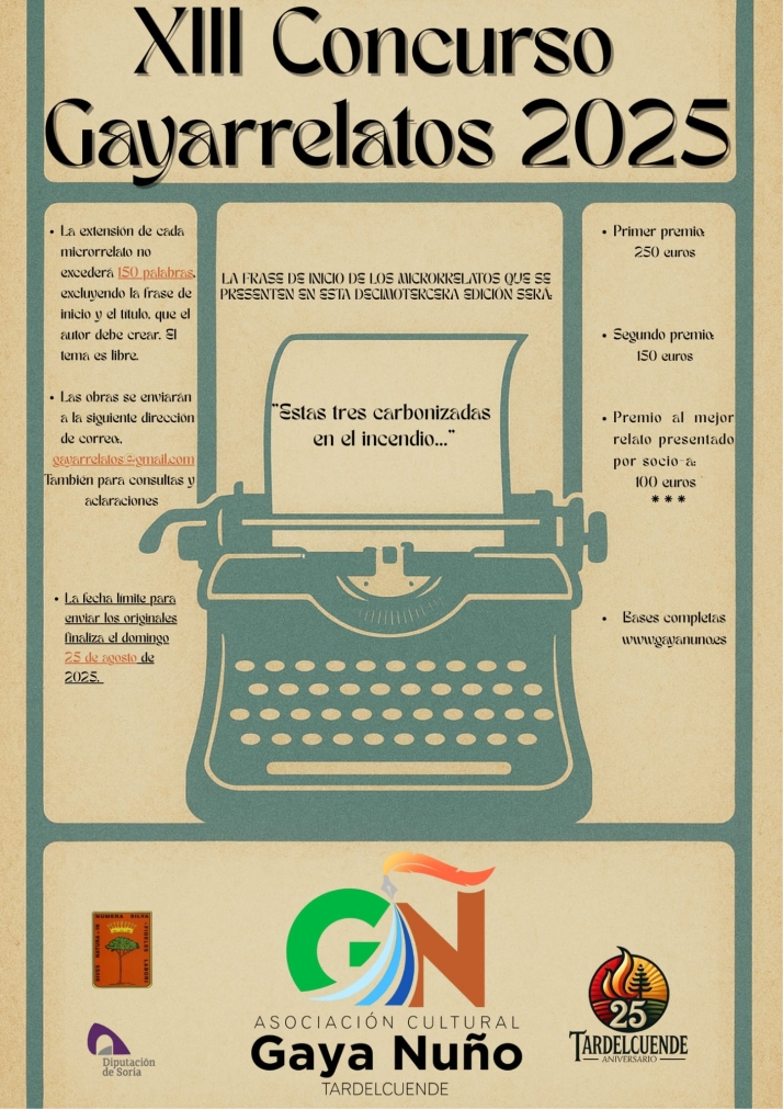 El fuego inspira la XIII edici&oacute;n del concurso literario 'Gayarrelatos' de Tardelcuende | Imagen 1