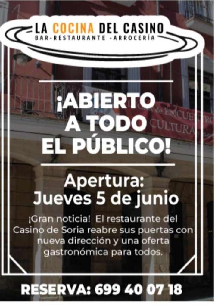 El Casino abre este jueves su servicio de bar restaurante con nueva y reconocida direcci&oacute;n tras acondicionar sus instalaciones | Imagen 1