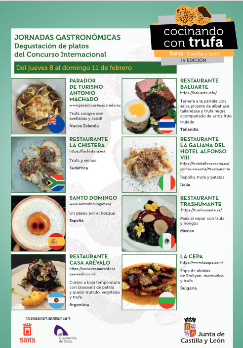 Arrancan las Jornadas Gastron&oacute;micas en ocho restaurantes 'padrinos' de Soria que ofrecer&aacute;n los platos internacionales del IV 'Cocinando con Trufa' | Imagen 1
