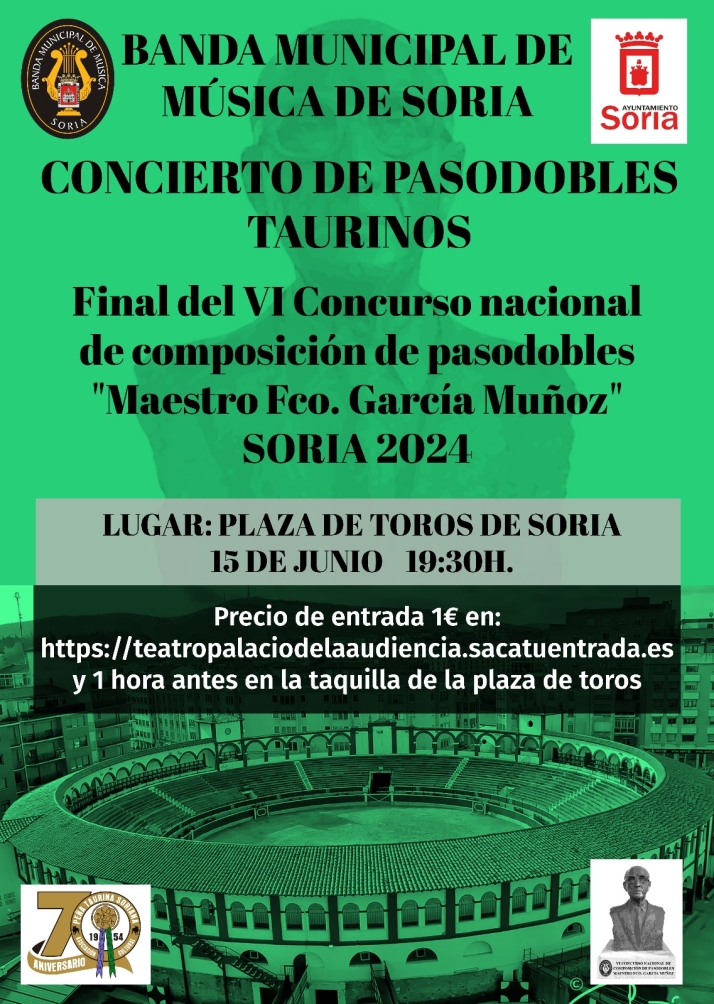 El concierto del Concurso Nacional de Pasodobles Taurinos, a las 19:30 el s&aacute;bado en el coso de San Benito | Imagen 1