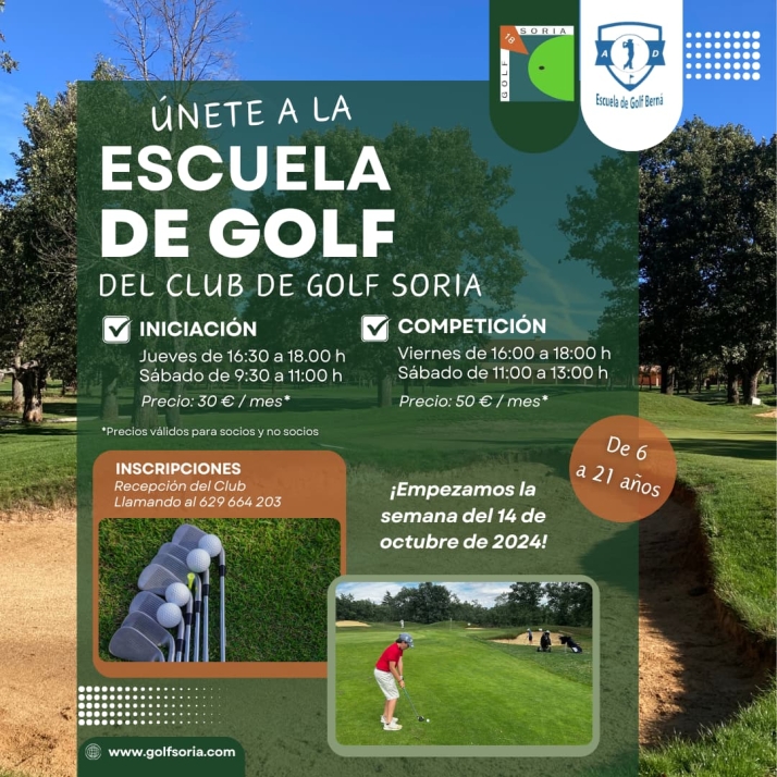 La Escuela de Golf Bern&aacute; y Golf Soria abre las inscripciones  | Imagen 1