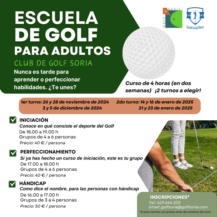 Los cursos para adultos de la Escuela de Golf se desarrollar&aacute;n en dos turnos y ofrecer&aacute;n tres niveles | Imagen 1