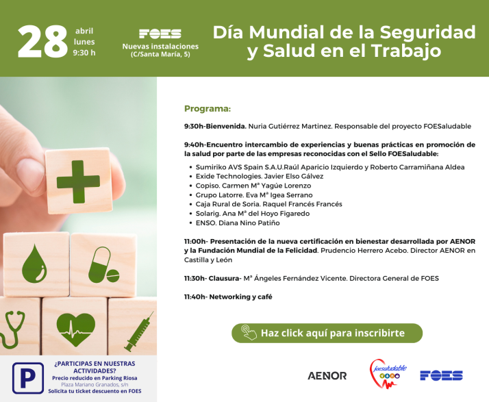 La digitalizaci&oacute;n y la inteligencia artificial centrar&aacute;n el D&iacute;a Mundial de la Seguridad y Salud de FOES | Imagen 1