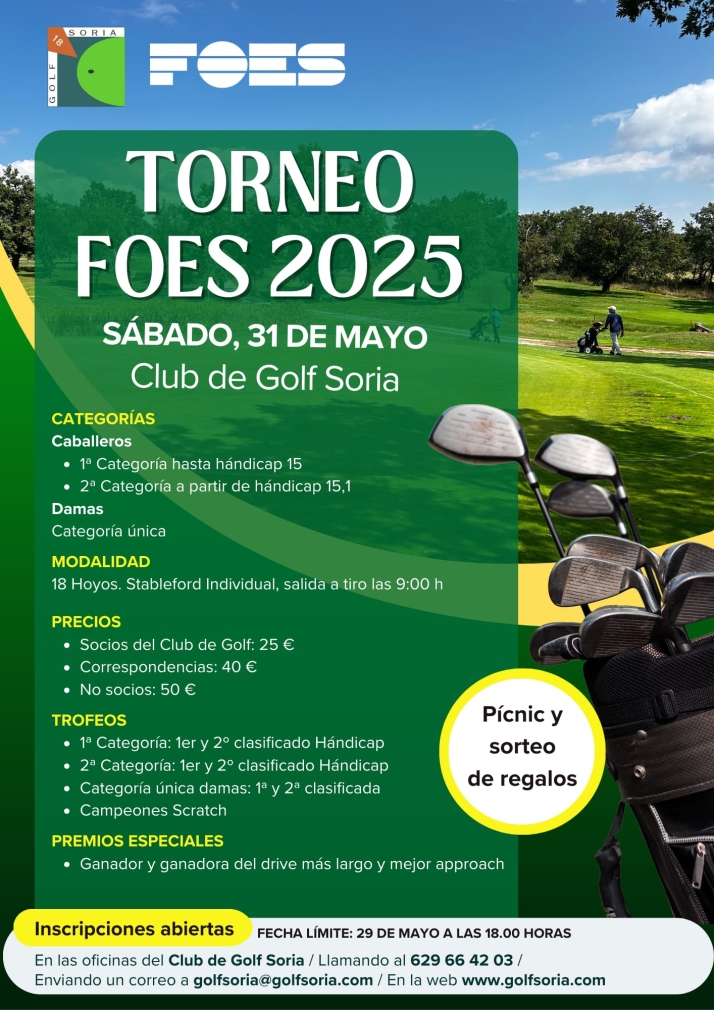 Inscripciones abiertas para el Torneo FOES de golf | Imagen 1