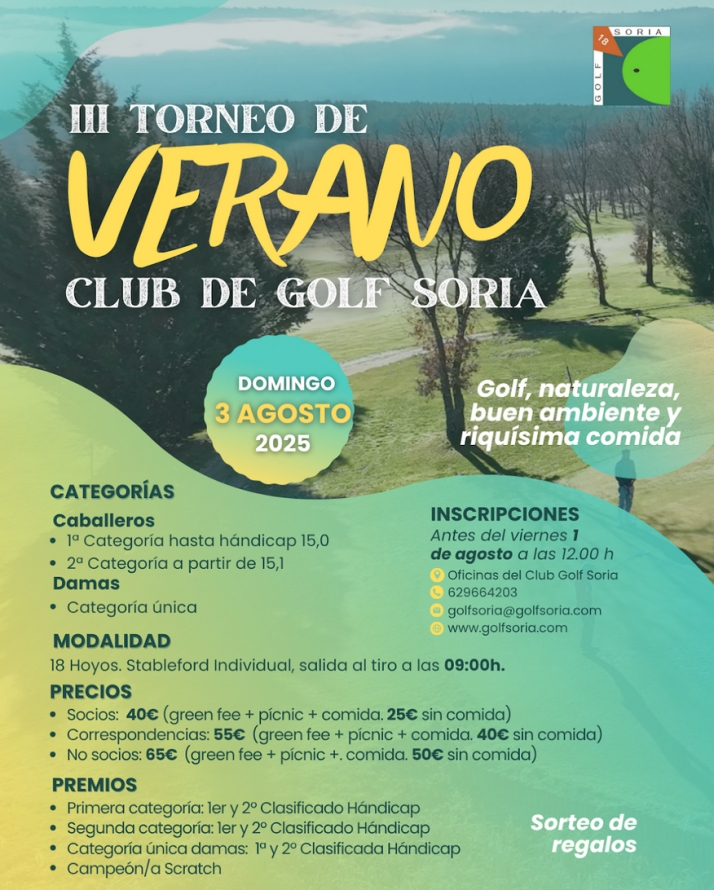 Inscripciones abiertas para la tercera edición del Torneo de Verano Golf Soria | Imagen 1