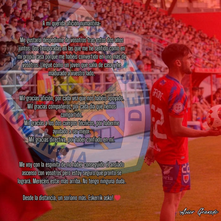 Asier Grande también se marcha del Numancia | Imagen 1