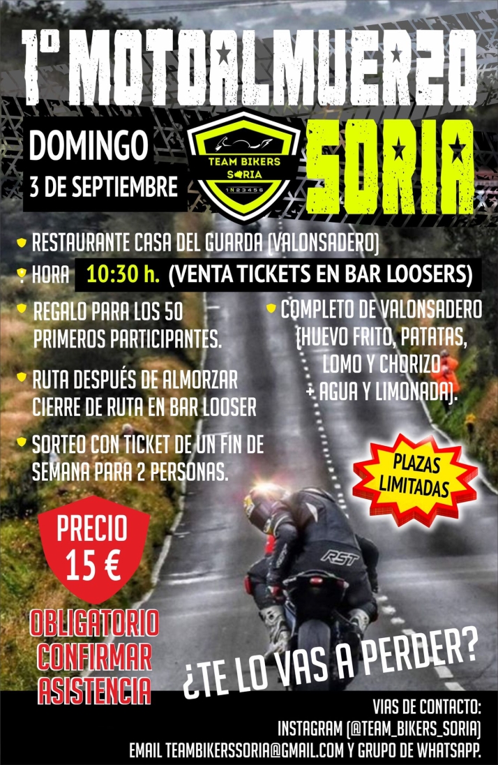 Team Bikers Soria organiza su primer Motoalmuerzo | Imagen 1