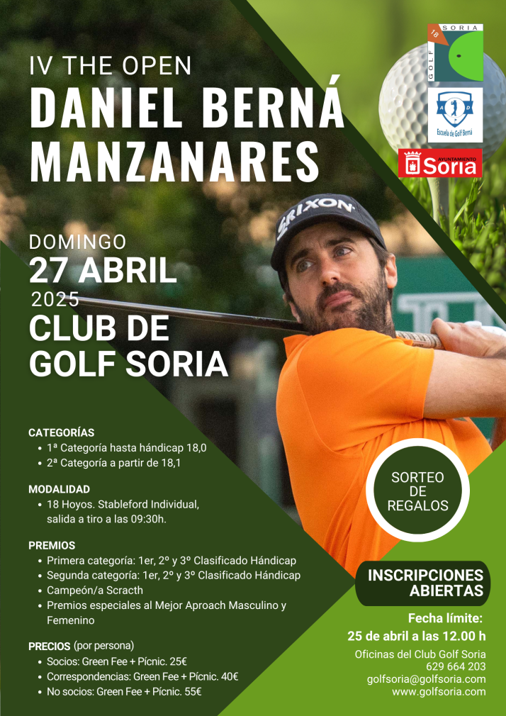 Inscripciones abiertas hasta este viernes para el Open Daniel Bern&aacute; | Imagen 1