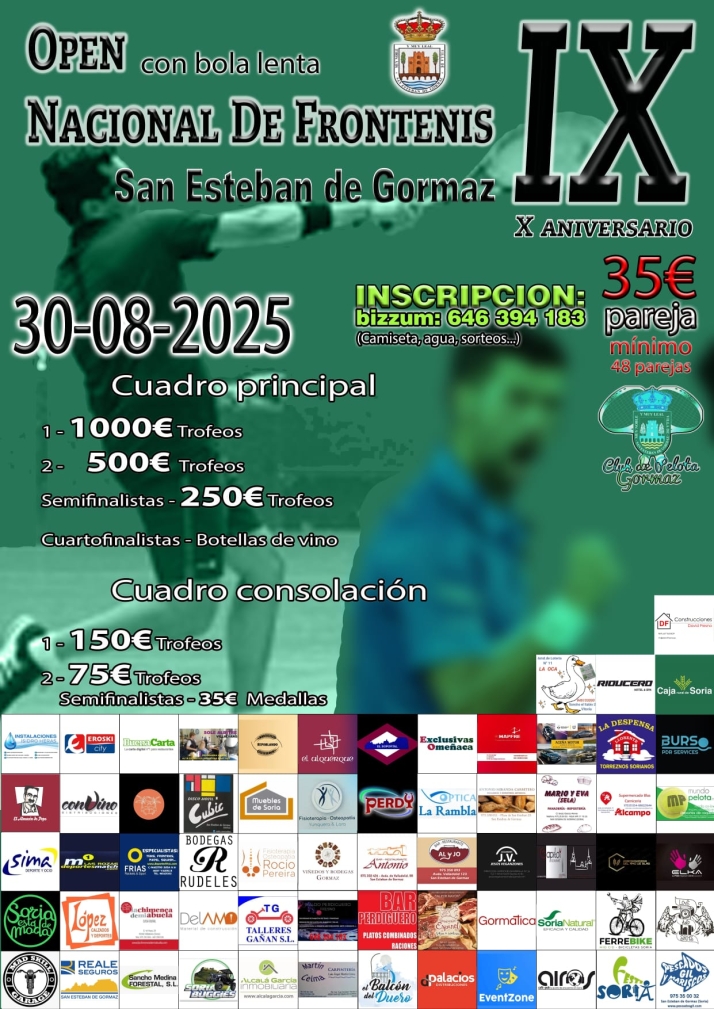 El Nacional de Frontenis regresa a San Esteban: Suculentos premios, fecha y plazo de inscripci&oacute;n | Imagen 1