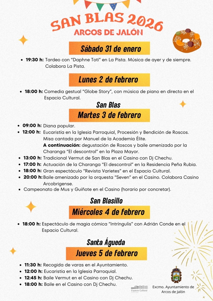 Arcos de Jal&oacute;n celebra San Blas con seis d&iacute;as de m&uacute;sica y teatro | Imagen 1