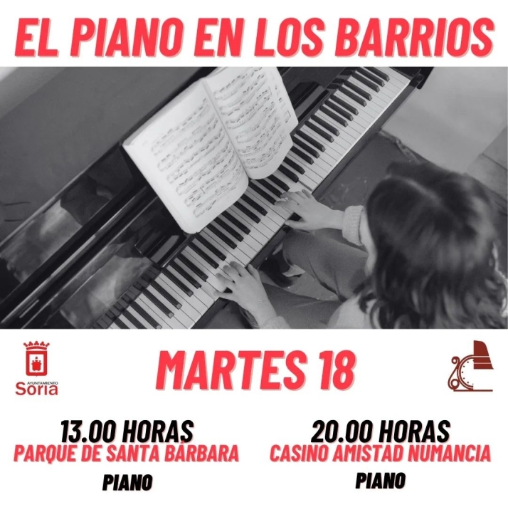 El Casino Amistad Numancia acoge esta tarde un concierto  gratuito de Piano | Imagen 1