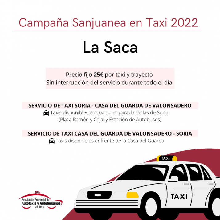 A tener en cuenta: Servicio de taxi para La Saca | Imagen 1