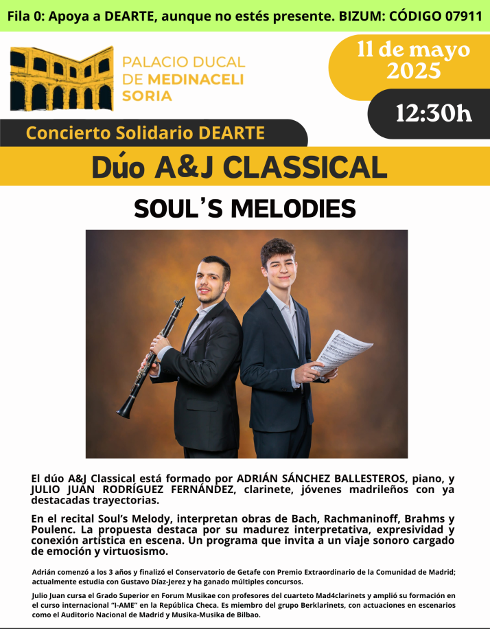 Atractivo recital de piano y clarinete en Medinaceli para este domingo | Imagen 1