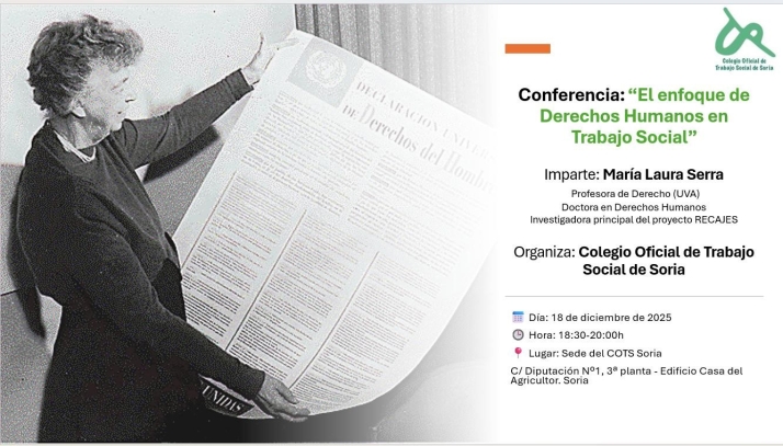 El Colegio de Trabajo Social de Soria organiza dos conferencias por el D&iacute;a de los Derechos Humanos | Imagen 2