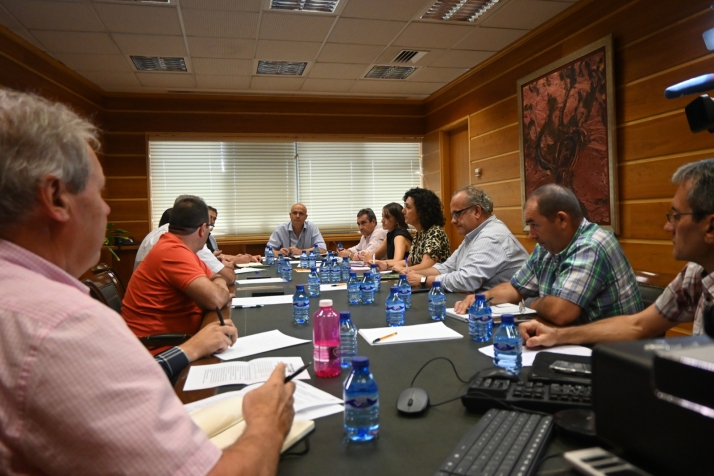 Una imagen de la reunión con representantes de las OPAS hoy en la sede de la Consejería. /Jta.