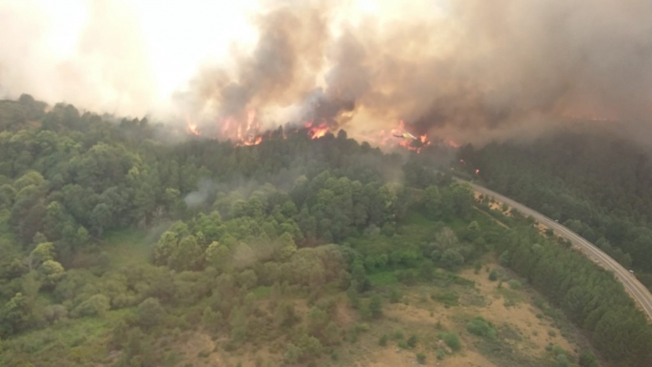 Foto 1 - 8 municipios evacuados por las llamas y el humo del incendio de la Sierra de Culebra
