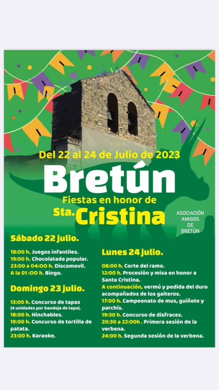 Programa de Fiestas en honor de Sta. Cristina de Bret&uacute;n | Imagen 1