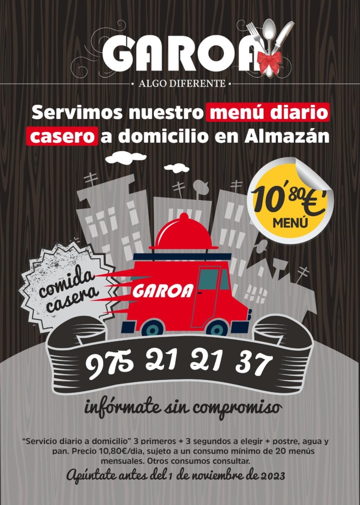 El Garoa revoluciona la gastronom&iacute;a entre Soria y Almaz&aacute;n con su servicio a domicilio | Imagen 1