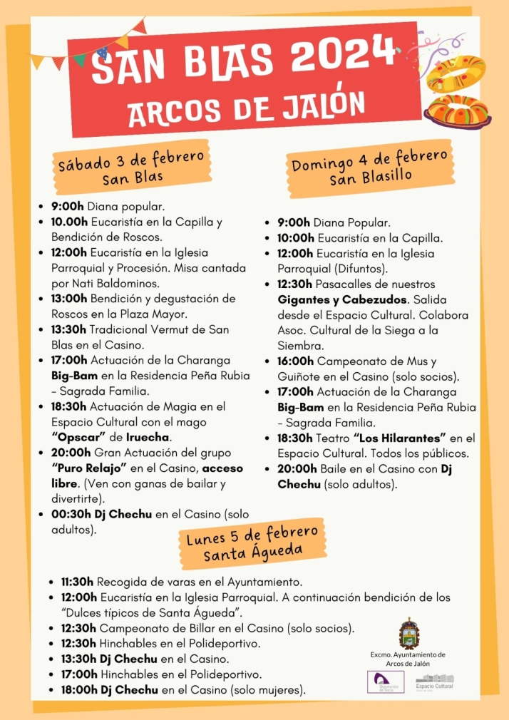 Previa y Programa de las fiestas de San Blas de Arcos de Jal&oacute;n | Imagen 1