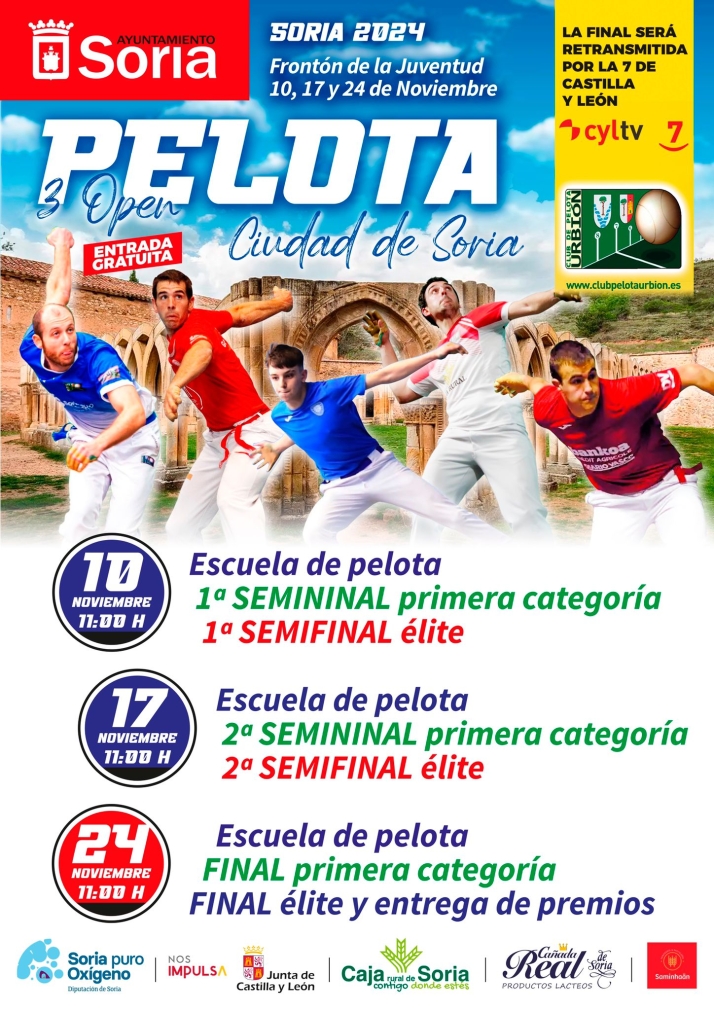 El III Open de Soria de pelota mano llega con pelotaris tops y con una enorme cobertura auton&oacute;mica | Imagen 1