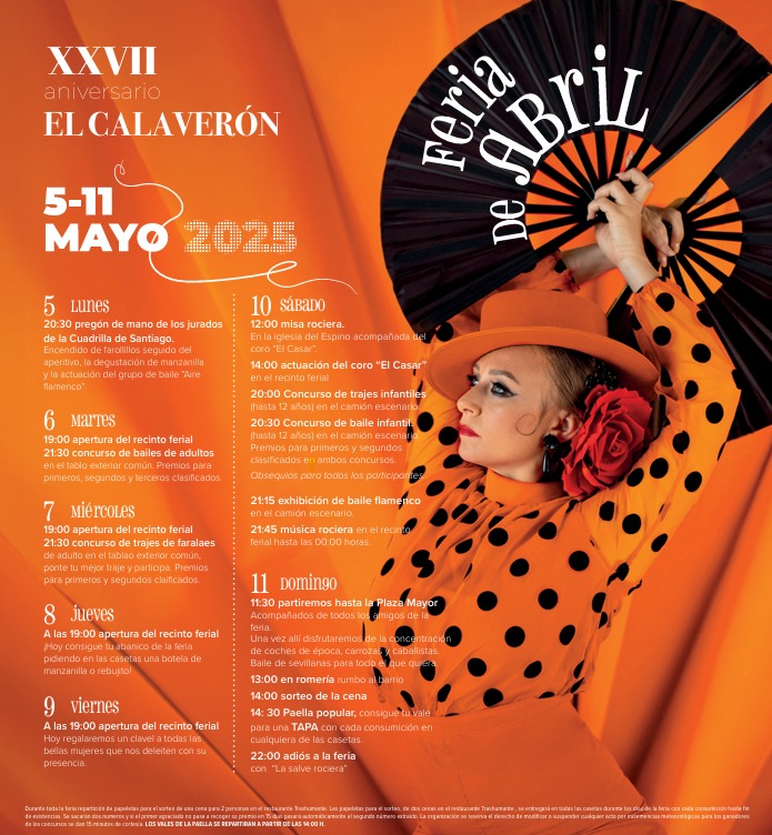 Programa completo de la XXVII Feria de Abril de El Calaver&oacute;n: actuaciones, bailes y horarios  | Imagen 1