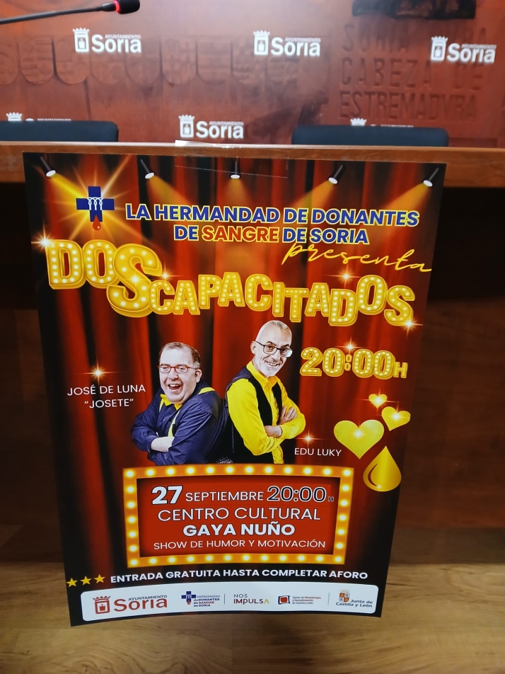 Humor, risas y solidaridad: el d&uacute;o Doscapacitados llega a Soria  con un espect&aacute;culo gratuito para incentivar las donaciones de sangre | Imagen 1