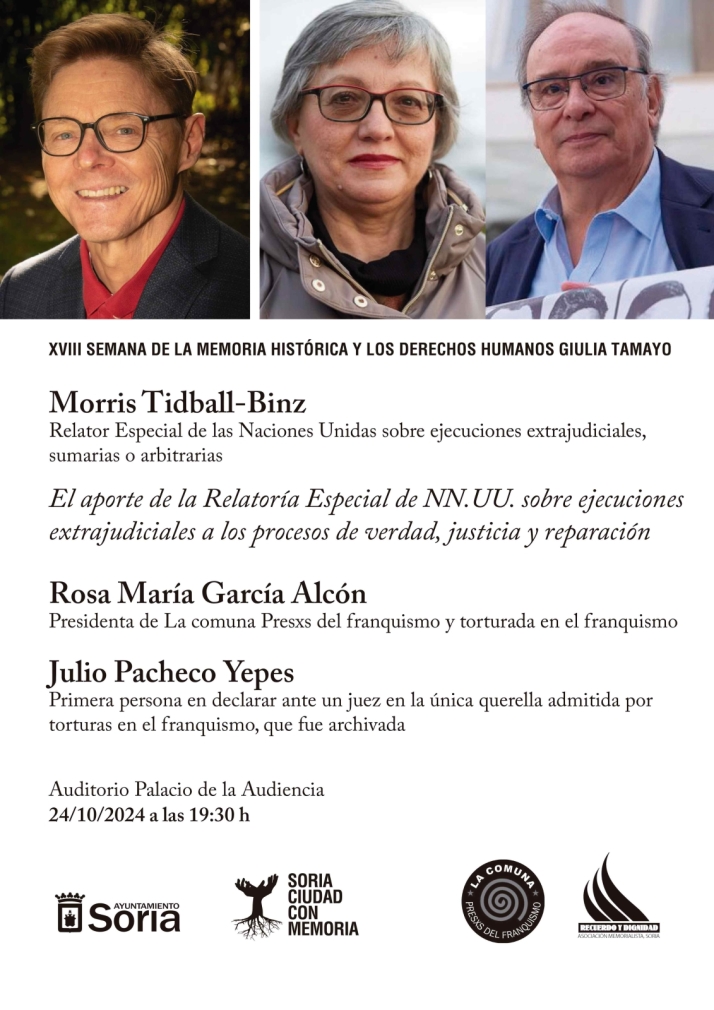 Este jueves, charla en La Audiencia de Morris Tidball-Binz, relator especial de las Naciones Unidas | Imagen 1