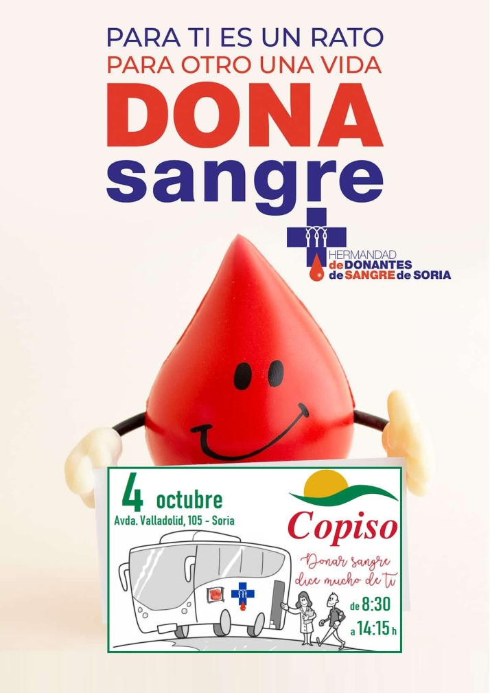 La unidad m&oacute;vil de donaci&oacute;n de sangre estar&aacute; este viernes 4 de octubre frente a las oficinas de Copiso | Imagen 1