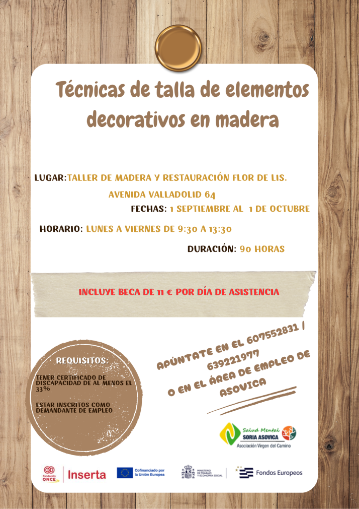 Inserta Empleo formará, a través de Asovica, a 14 personas con problemas de salud mental en Soria | Imagen 1