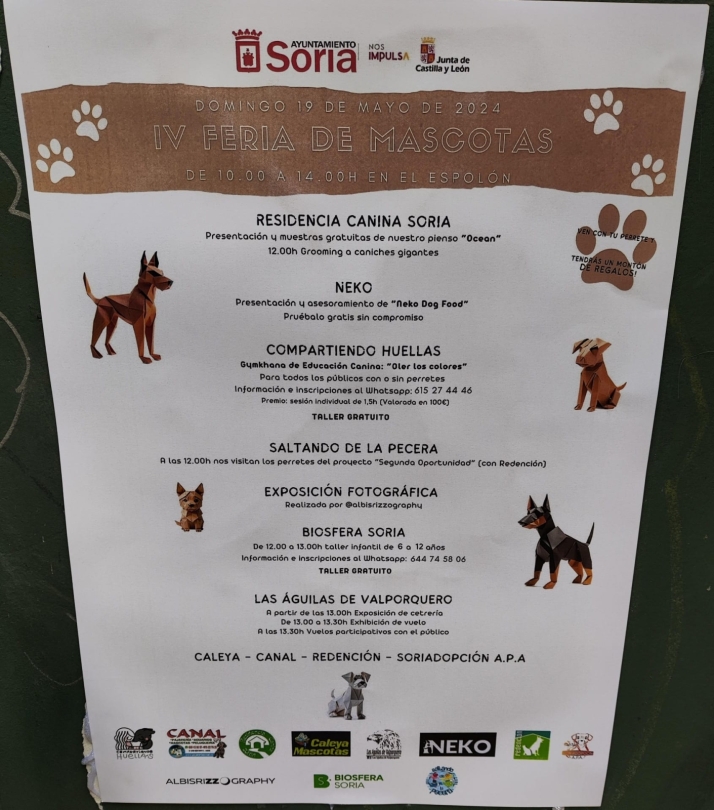 Cetrer&iacute;a y gymkhana canina este domingo en la IV Feria de Mascotas de Soria | Imagen 1