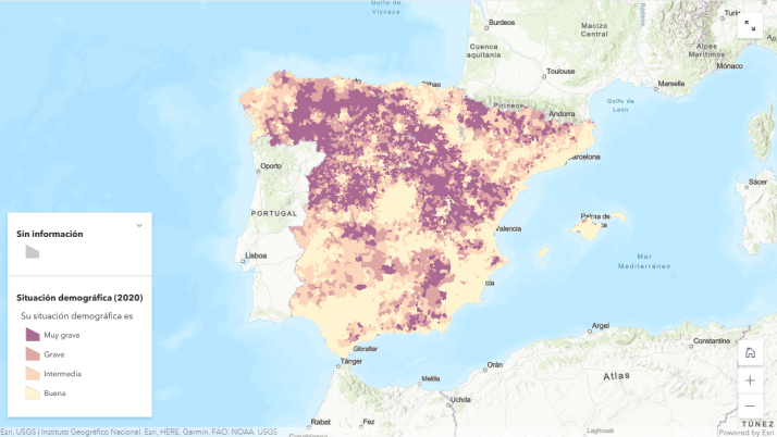 El mapa m&aacute;s completo e interactivo de la despoblaci&oacute;n en cada municipio de Espa&ntilde;a | Imagen 1