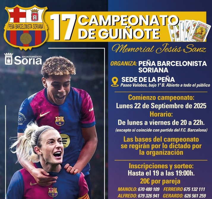 Regresa el campeonato de gui&ntilde;ote de la Pe&ntilde;a Barcelonista Soria: 600&amp;euro; para los ganadores | Imagen 1
