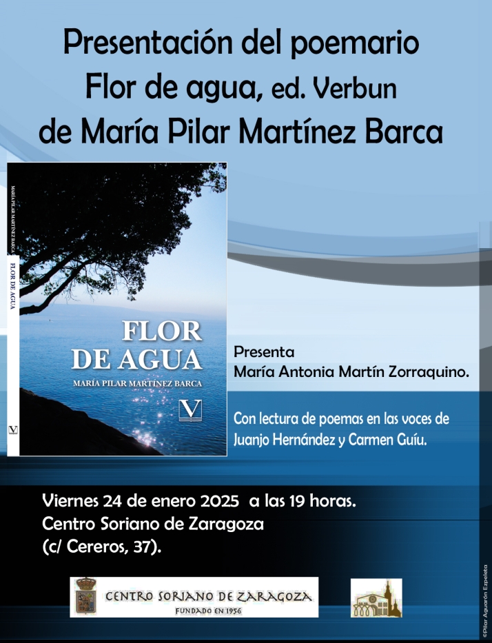 El centro soriano de Zaragoza acoger&aacute; la presentaci&oacute;n del poemario 'Flor de agua' | Imagen 1