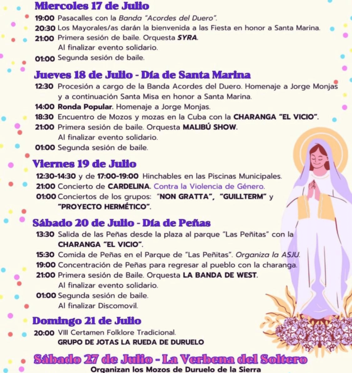 Programa, y todos los detalles, de las fiestas de Santa Marina de Duruelo | Imagen 1