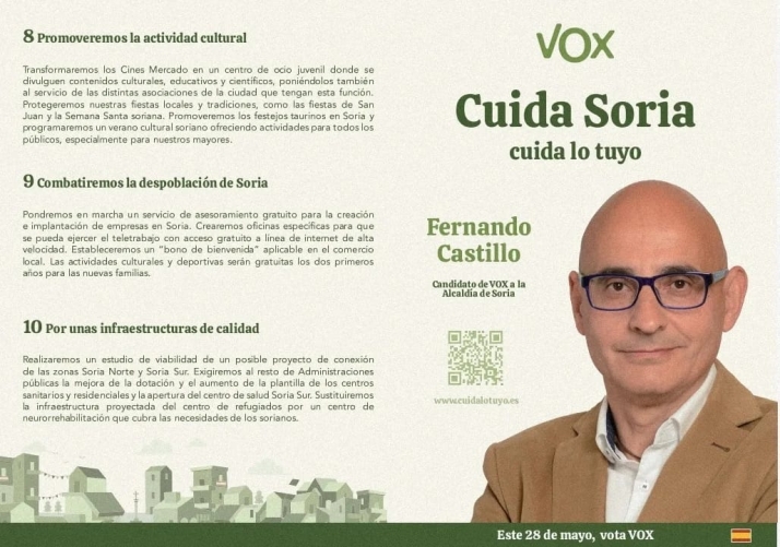 Vox en Soria promete acabar con el &ldquo;efecto llamada&rdquo; a la inmigraci&oacute;n ilegal, los Cines Mercado y la concejal&iacute;a de igualdad  | Imagen 2